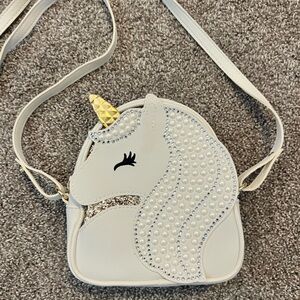 Unicorn Crossbody Purse with Pearl Accents